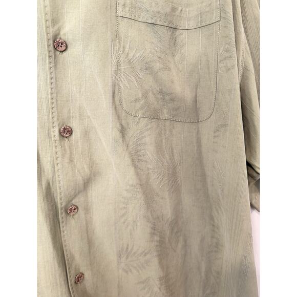 Tommy Bahama Hawaiian Men's XL Silk Linen Blend Green Button Up Shirt 2253 - Picture 3 of 10